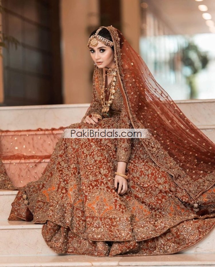 Rust Orange Bridal Lehenga Pak 808