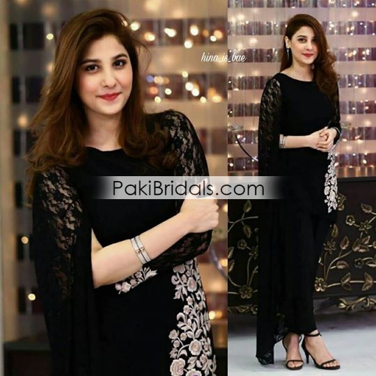 Black Net Pakistani Eid Dresses With Fancy Dupatta