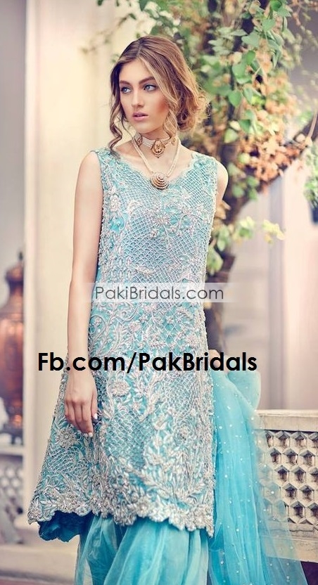 sky blue dresses pakistani