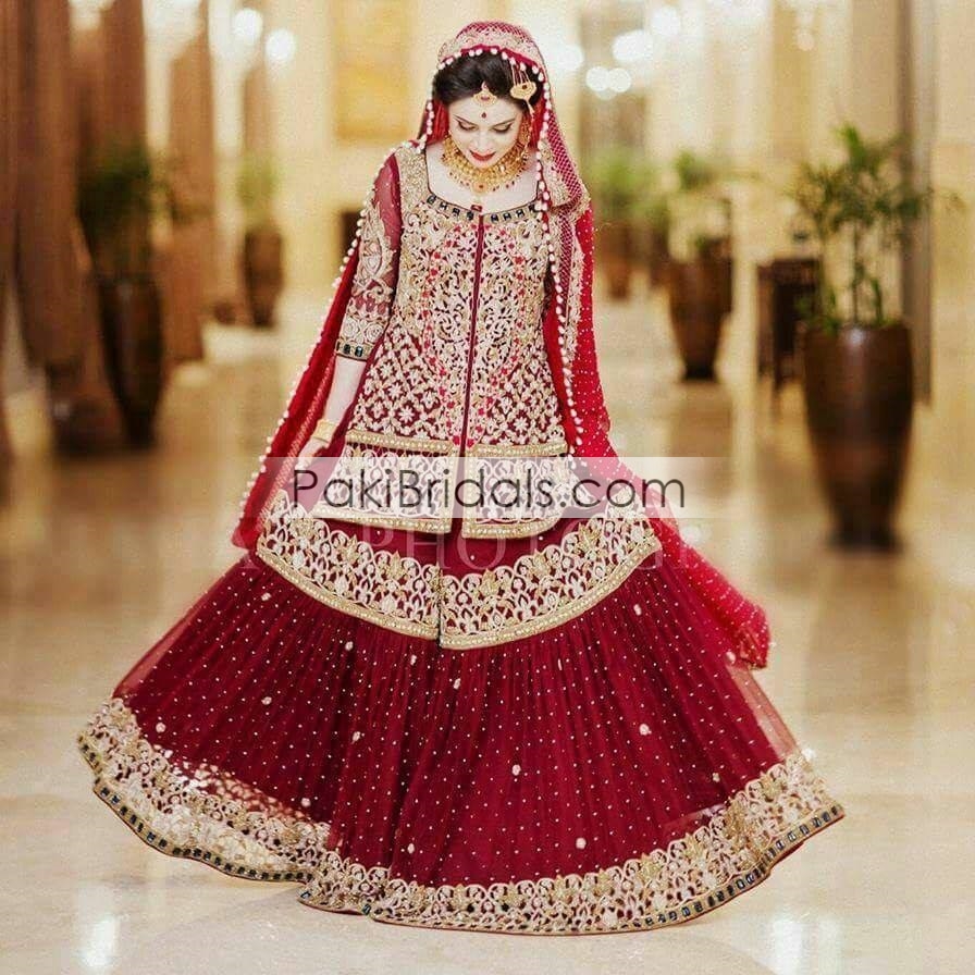 Maroon Bridal Sharara Dress 219 – Pakistan Bridal Dresses