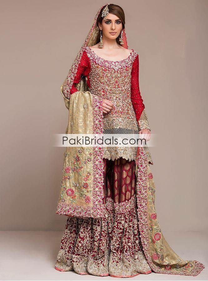 red bridal dresses pakistani 2018