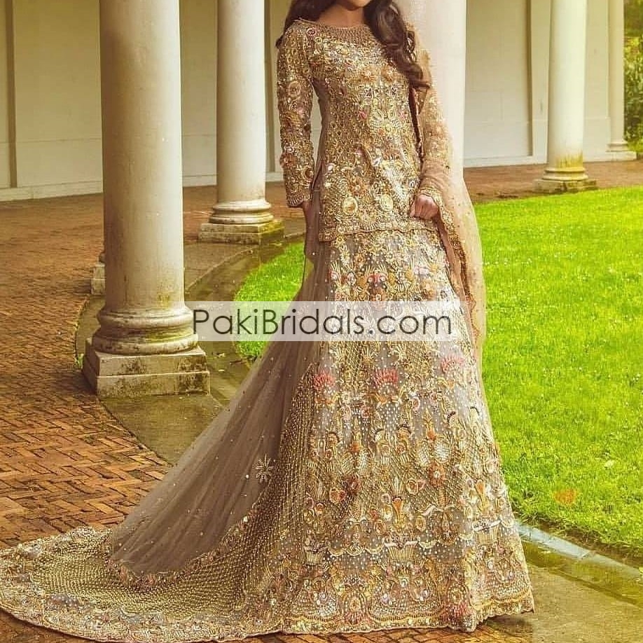 Pakistani Bridal Long Kameez Lehenga and Dupatta #BS901 | Pakistani bridal, Pakistani  bridal dresses, Embellished dress