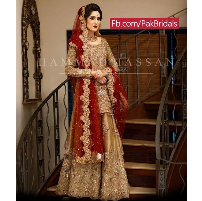 bridal dresses red and golden