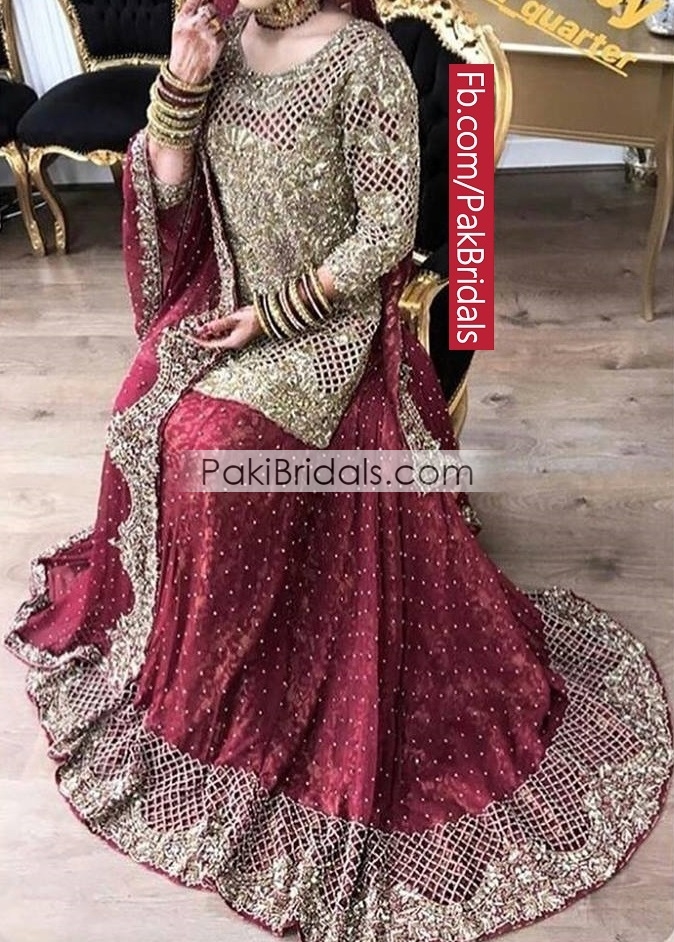 Traditional Maroon Bridal Lehnga with Embroidery #N7105 | Pakistani bridal  dresses online, Pakistani bridal dresses, Pakistani bridal