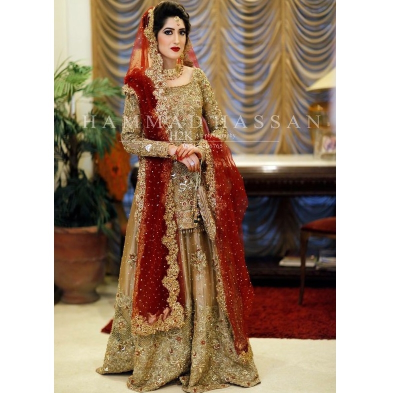 Red, Golden Bridal Heavy Embroidery Wedding Lehenga at Rs 15000 in Delhi