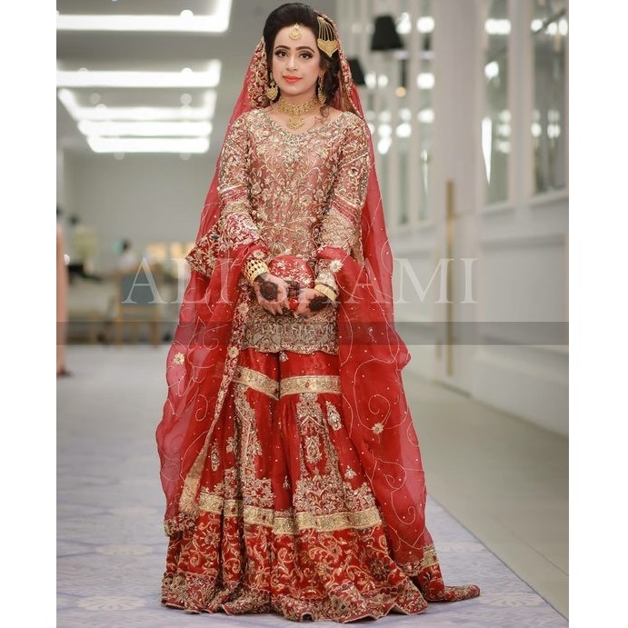 Red Bridal Gharara Bunto Kazmi Red Bridal Gharara Collection Pakistan ...