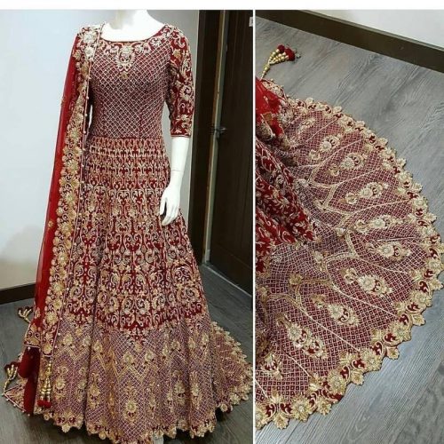 Pakistani Maroon Bridal Dress 706