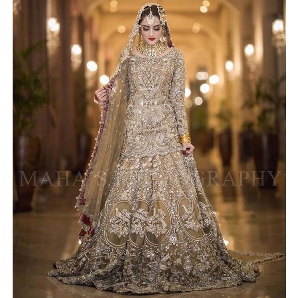 gold indian bridal wedding dress