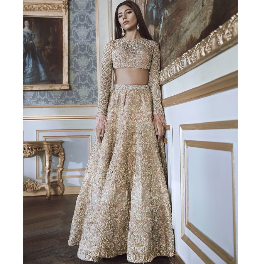 pyazi colour bridal lehenga