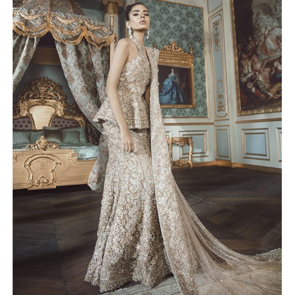 Pakistani dress beige color main image 1