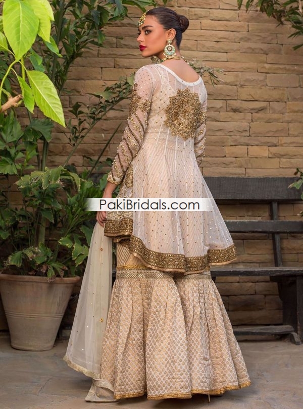 White Angrakha Gharara Dress 758 - Image 4