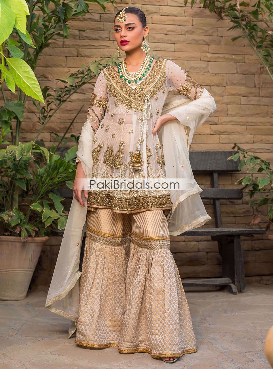 white gharara dress