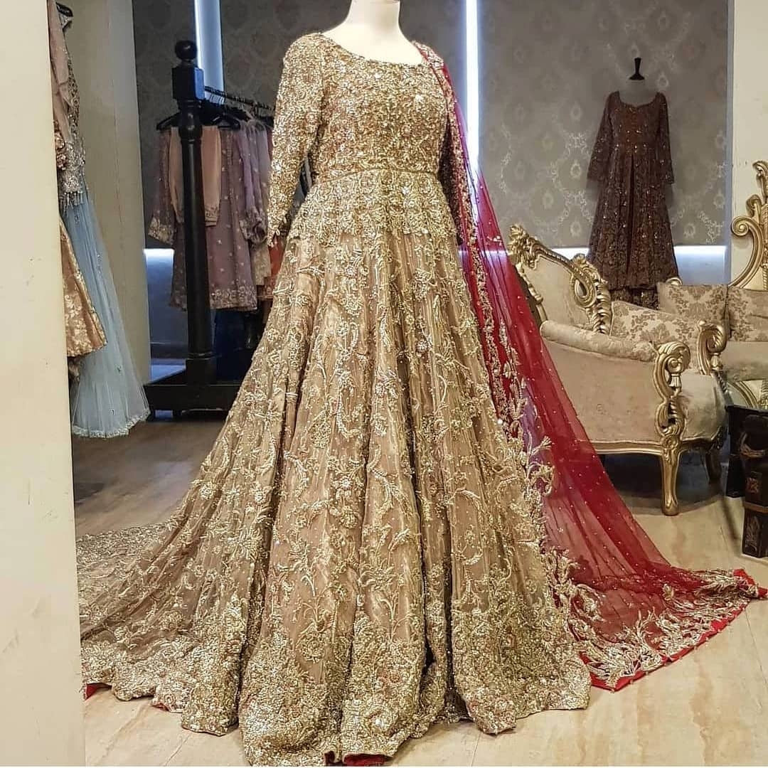 Buy Pakistani Walima Dress for Bride with Embroidery Online – Nameera by  Farooq