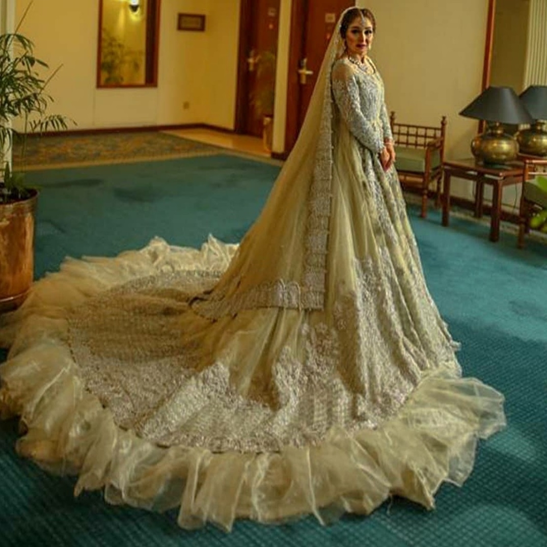 Pakistani Bridal Maxi Fresh Red Fershi Long Tail Cut Dress 2019 – Nameera  by Farooq