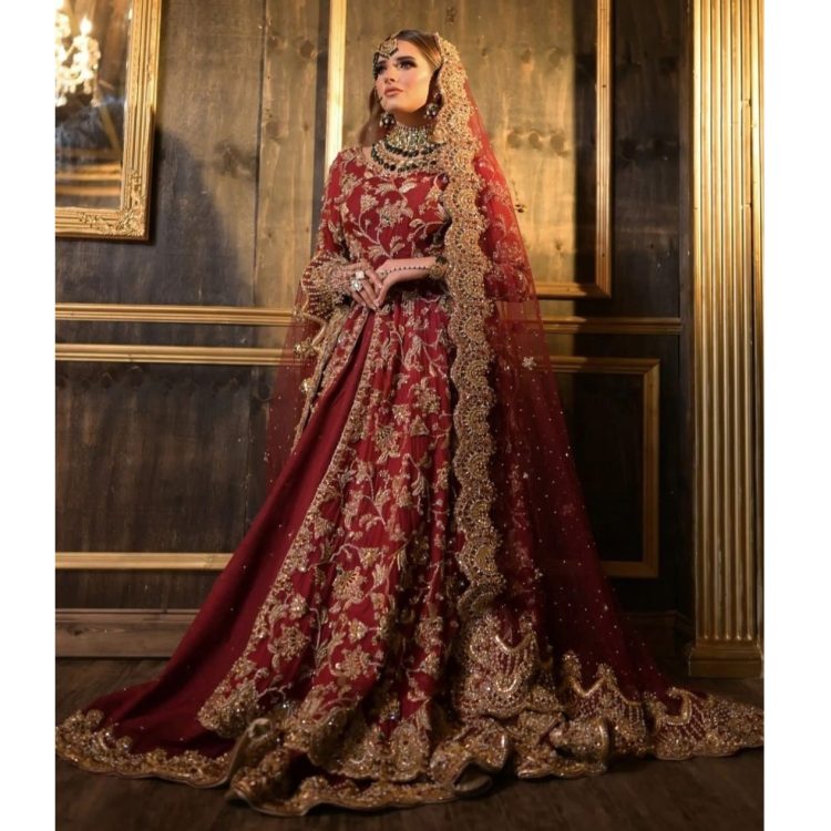Deep Red Bridal Gown 815