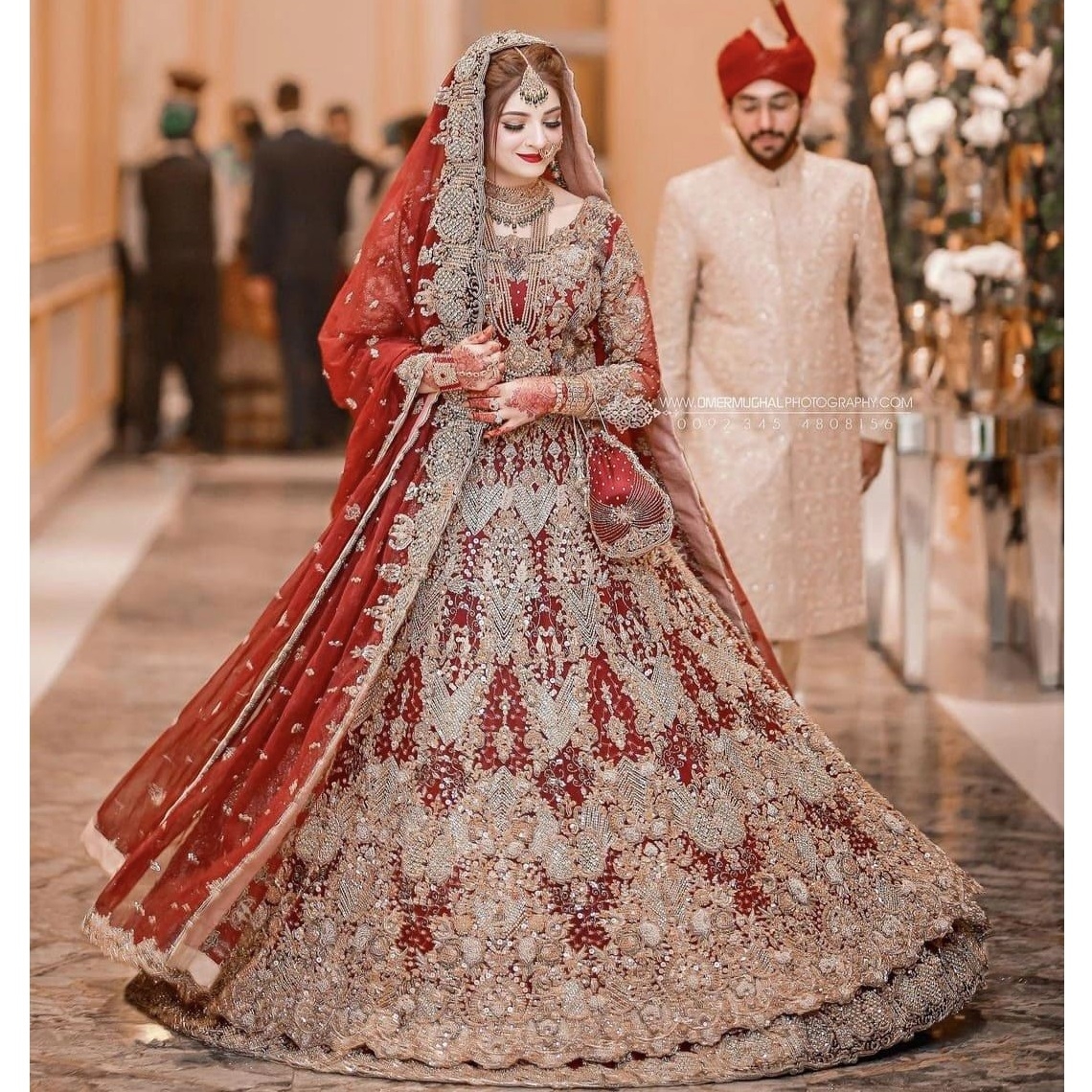 Pakistani Bridal Gown Lehnga for Wedding in Deep Red Color #J5125 |  Pakistani bridal, Pakistani bridal dresses, Red bridal gown