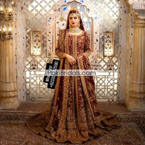 Jannat Mirza Maroon Bridal Gown 836