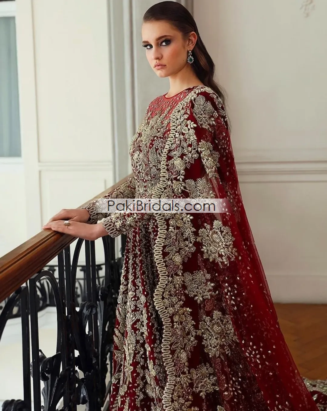 Red Tail Bridal Maxi Pakistani 837 - Image 2