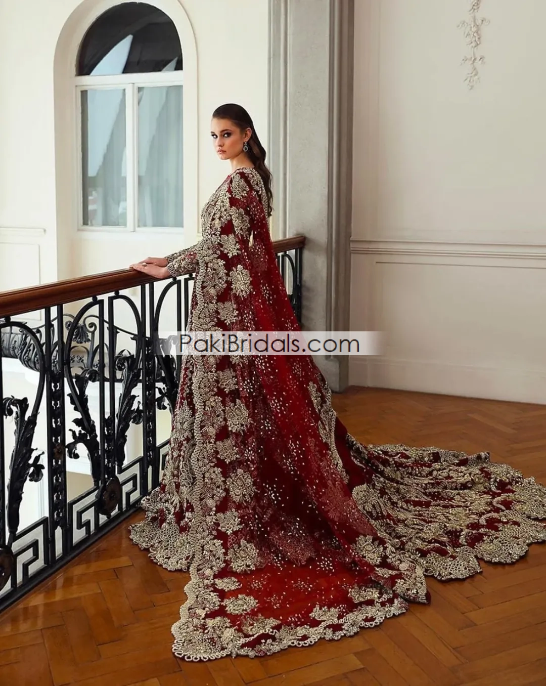 Red Tail Bridal Maxi Pakistani 837 - Image 5