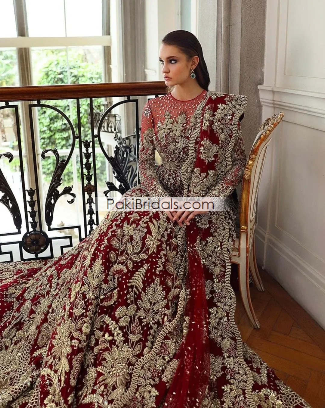 Red Tail Bridal Maxi Pakistani 837 - Image 7