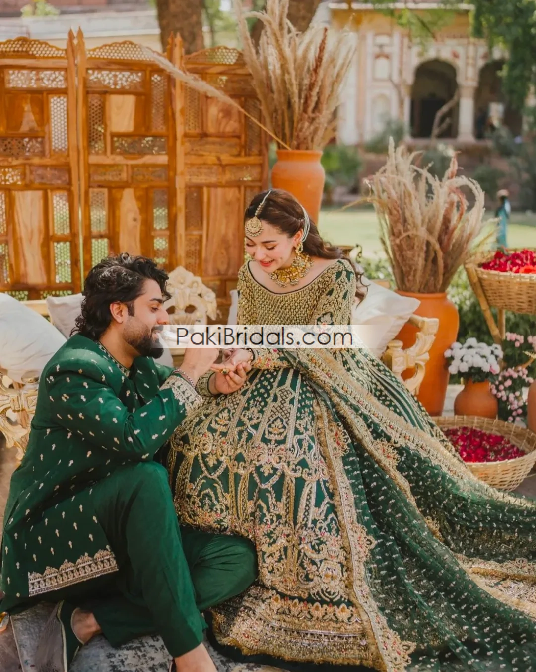 Green Bridal Wear Hania Amir Pakistani 833 - Image 3