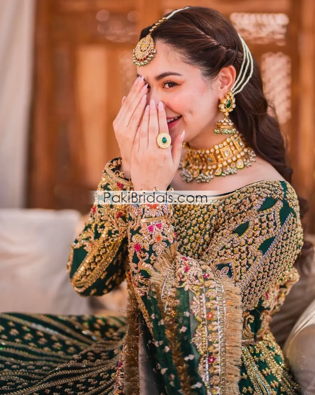 Green Bridal Wear Hania Amir Pakistani 833 - Image 4