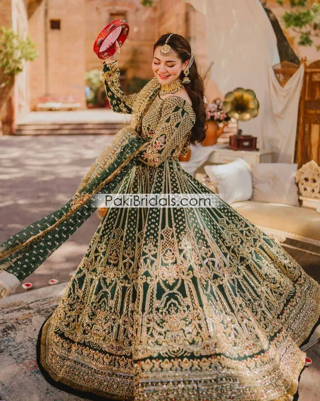 Green Bridal Wear Hania Amir Pakistani 833 - Image 5