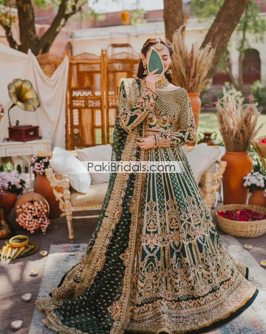 Green Bridal Wear Hania Amir Pakistani 833 - Image 6