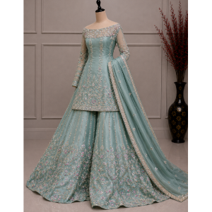 aqua bridal sharara dress cover